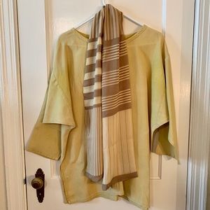 Striped, sheer scarf (shirt not included).